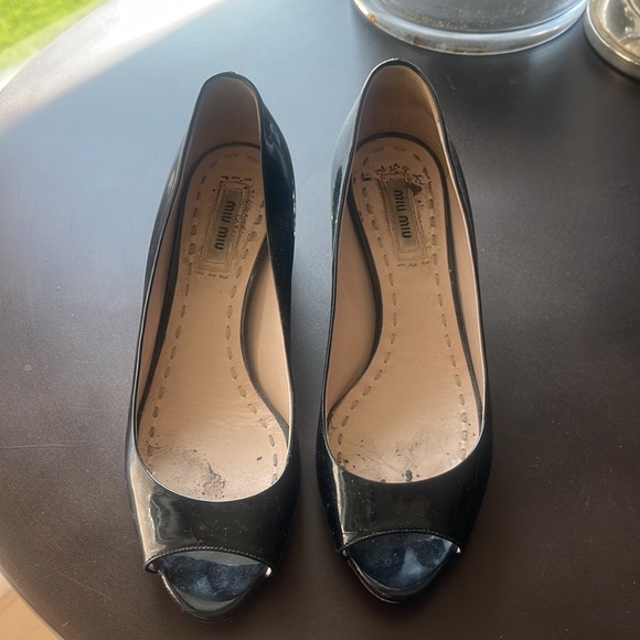 Miu miu black patent with crystal hells - Picture 2 of 3